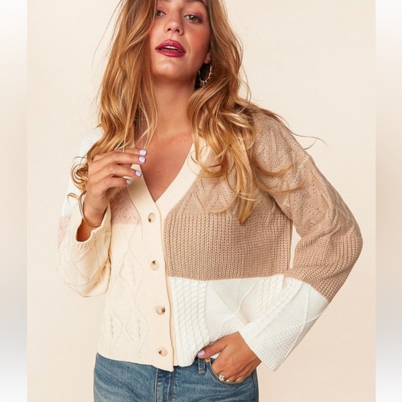 Button Up Knit Cropped Cardigan Sweater - Picture 5 of 8